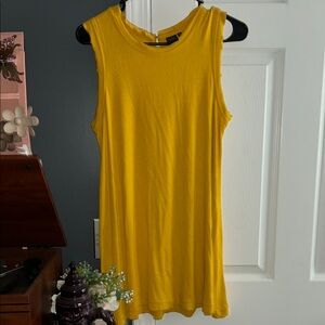 Yellow Sleeveless baby doll style dress